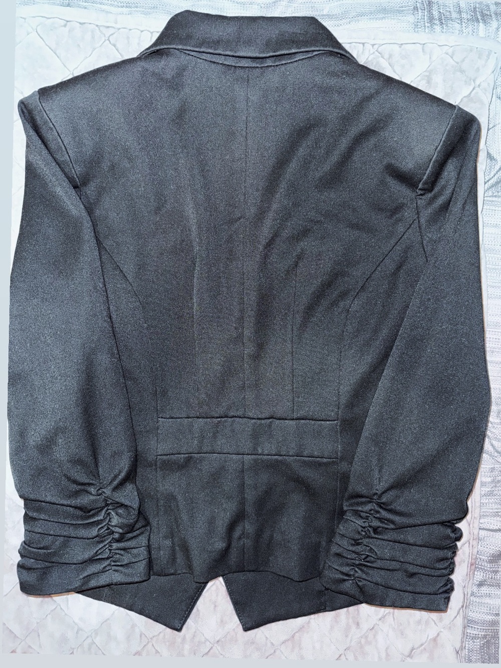 Express Black Tailored Blazer with Ruched Cuff Detail